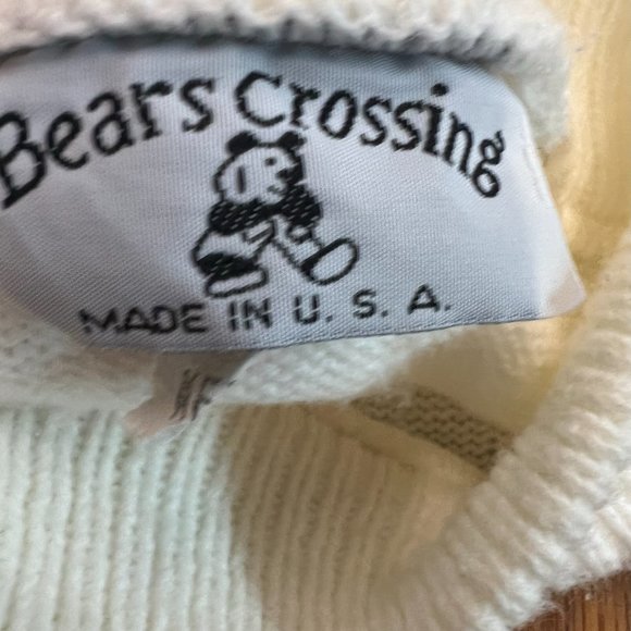 Bears Crossing  Womens Long Sleeves Geometric USA Made Ivory Knit Sweater Size M - Picture 6 of 8